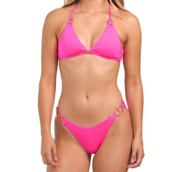 NWT Trina Turk Monaco Ring Halter Bikini Top And Chain Hipster Bottom Set 6 - Picture 1 of 8